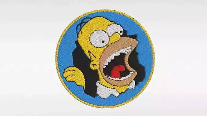 Embroidered Patch Homer Simpson Low-poly 3D model