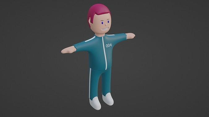 Squid Game Character - Number Four Low-poly 3D model