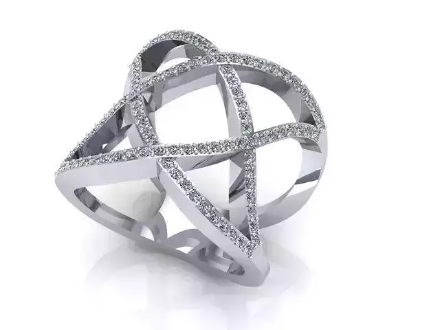 Diamond pave x ring 3
