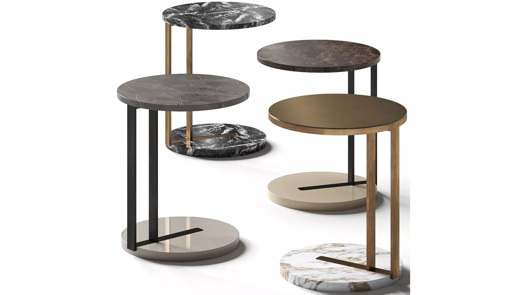 Meridiani Ralf Coffee and Side Table Comp 3 3D model