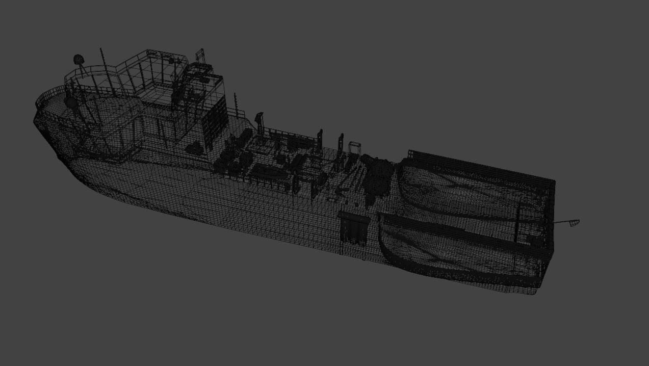 Barbaros Hayrettin Sismic Research Vessel  3D model_2
