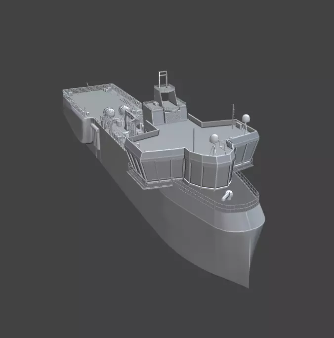 Barbaros Hayrettin Sismic Research Vessel  3D model_0