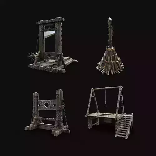 DEATH TORTURE TORMENT EXECUTION DEVICES CONSTRUCTION PACK Low-poly 3D model