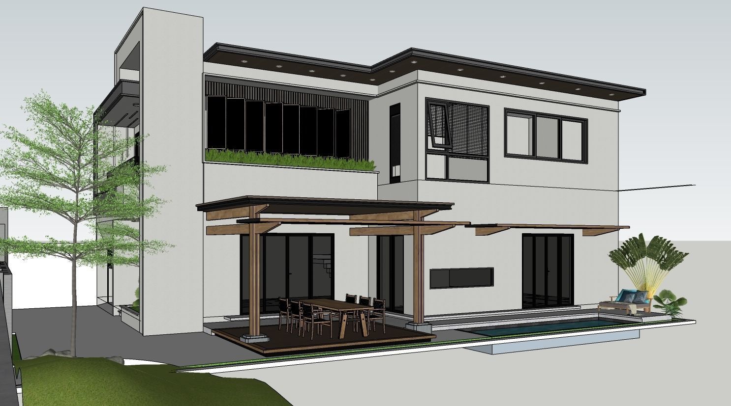 VILLA modern house 3D model_6