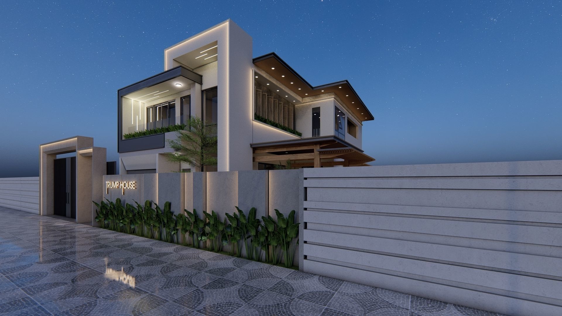 VILLA modern house 3D model_2