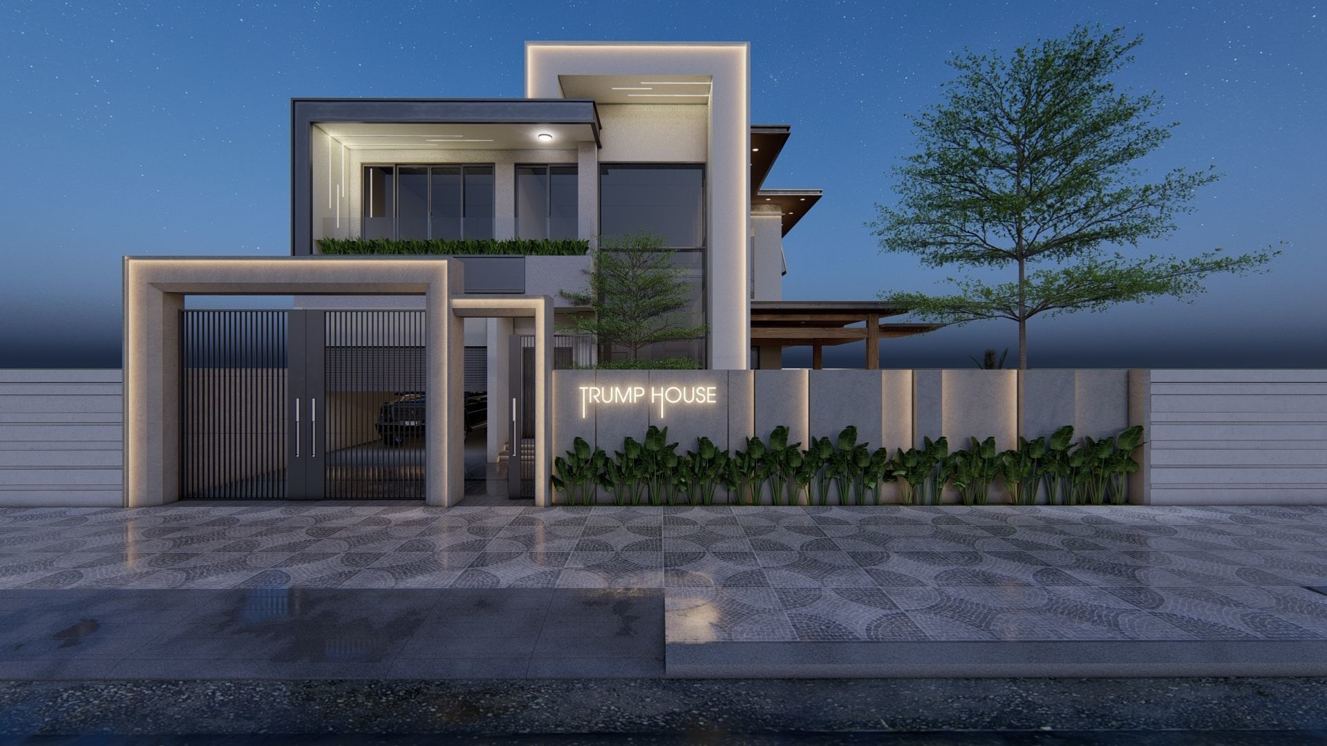 VILLA modern house 3D model_1