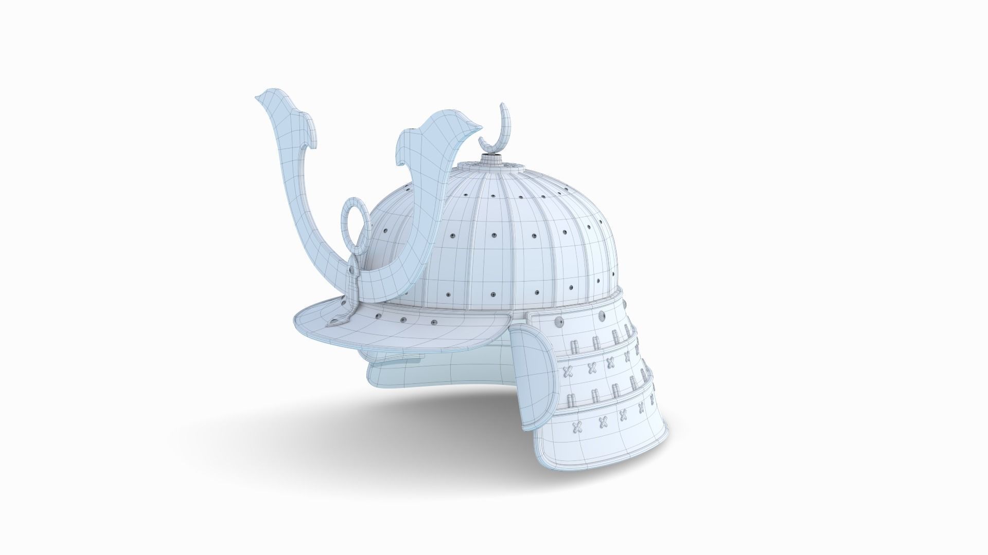 Samurai Helmet 3D model_15