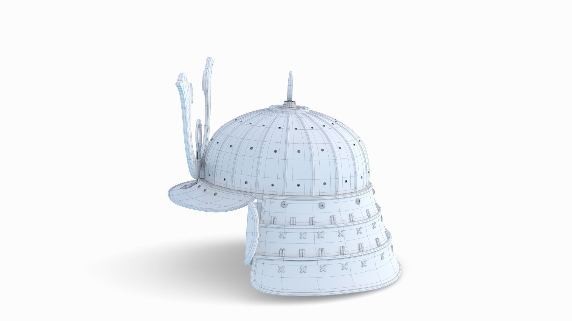 Samurai Helmet 3D model_13