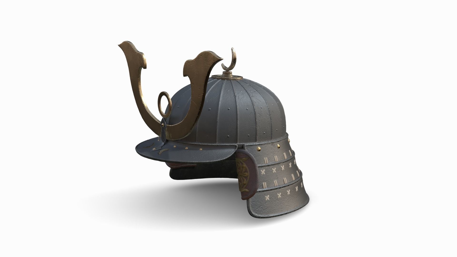 Samurai Helmet 3D model_8