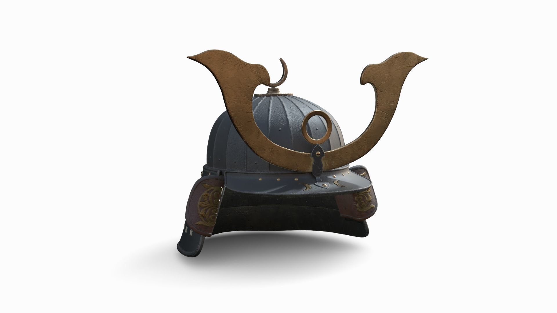 Samurai Helmet 3D model_2