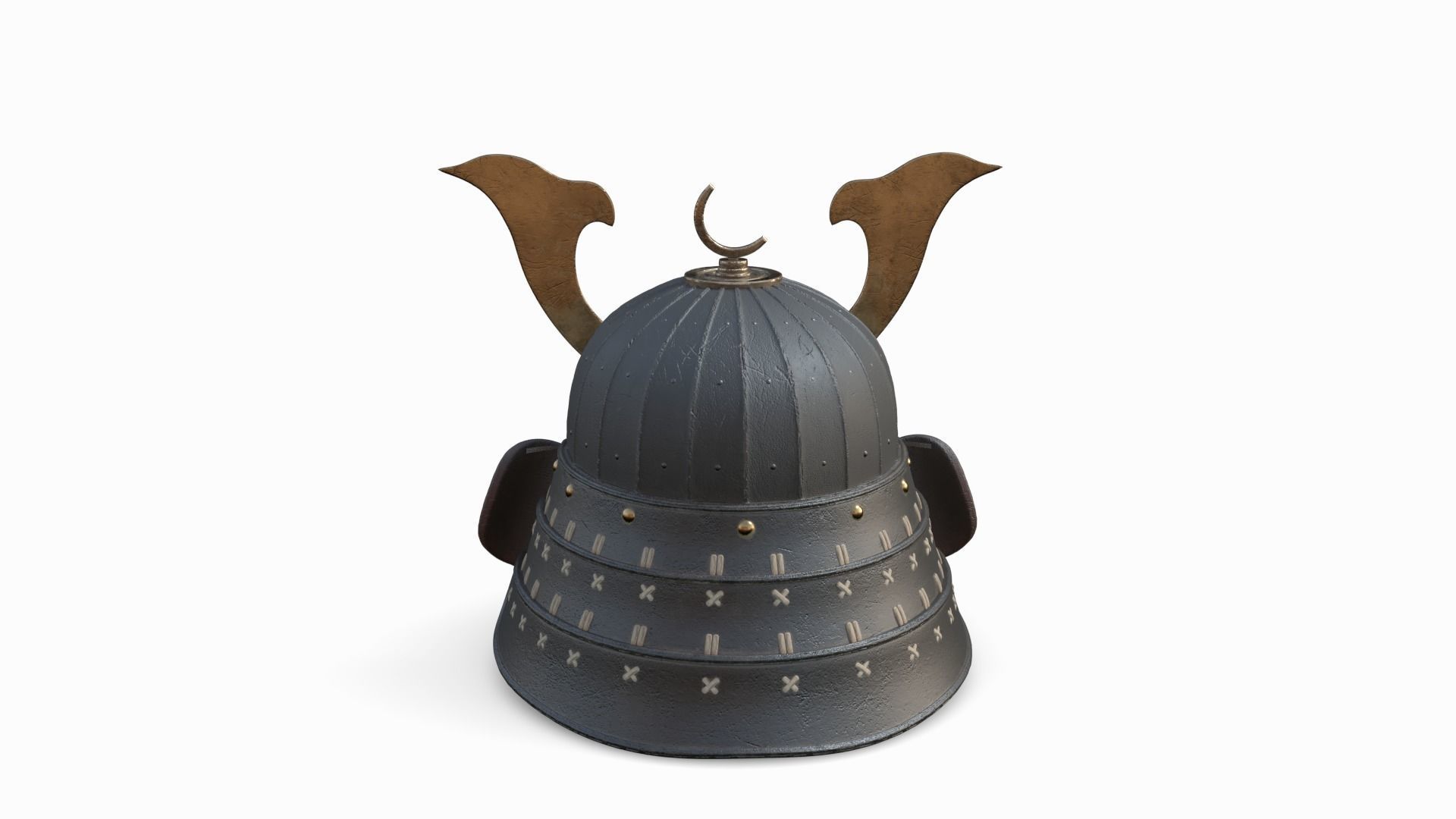 Samurai Helmet 3D model_7