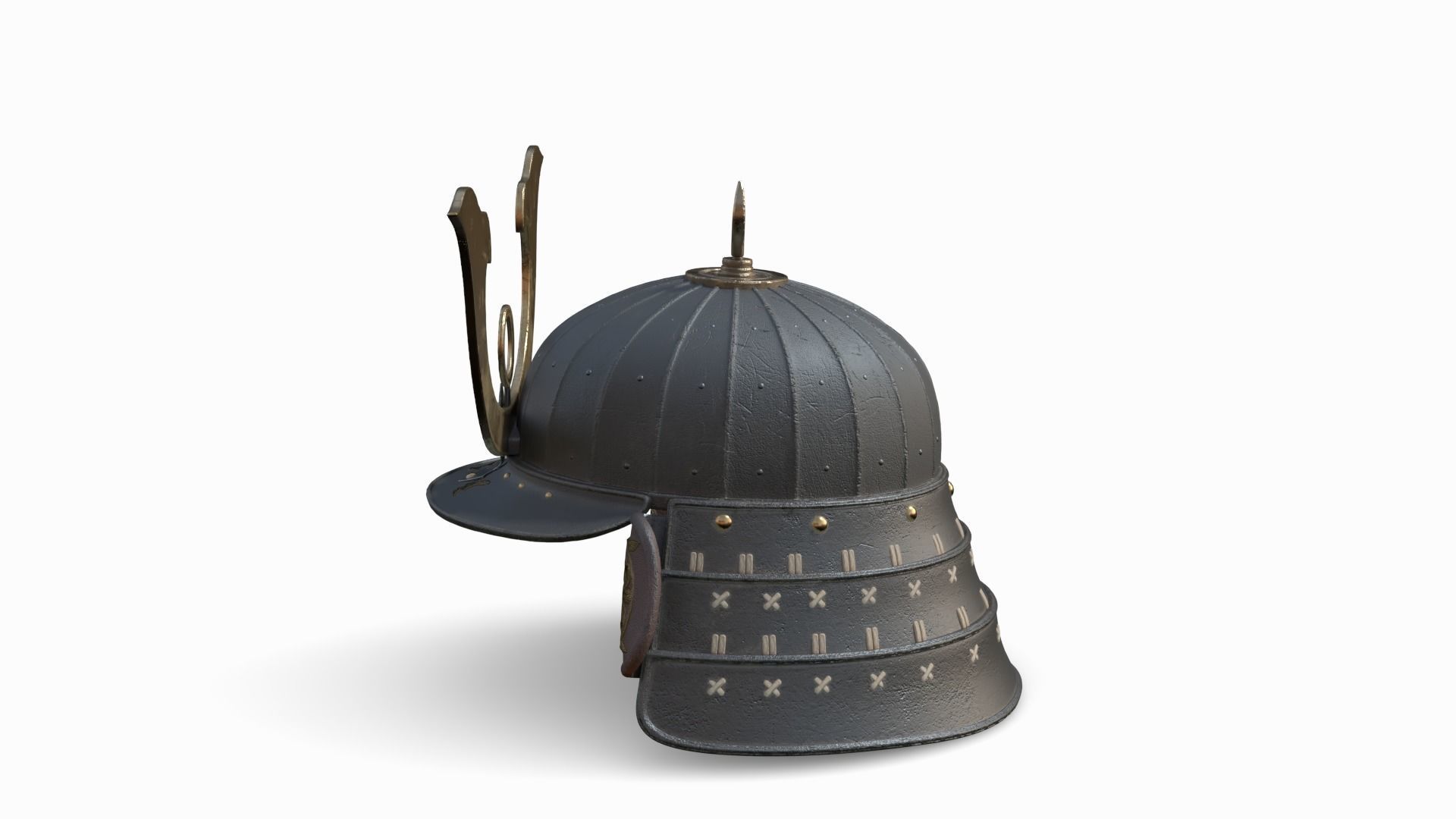 Samurai Helmet 3D model_6