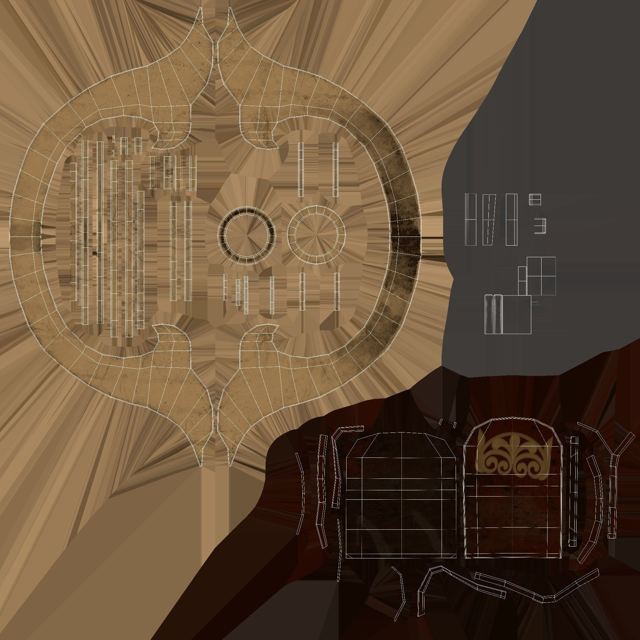 Samurai Helmet 3D model_16