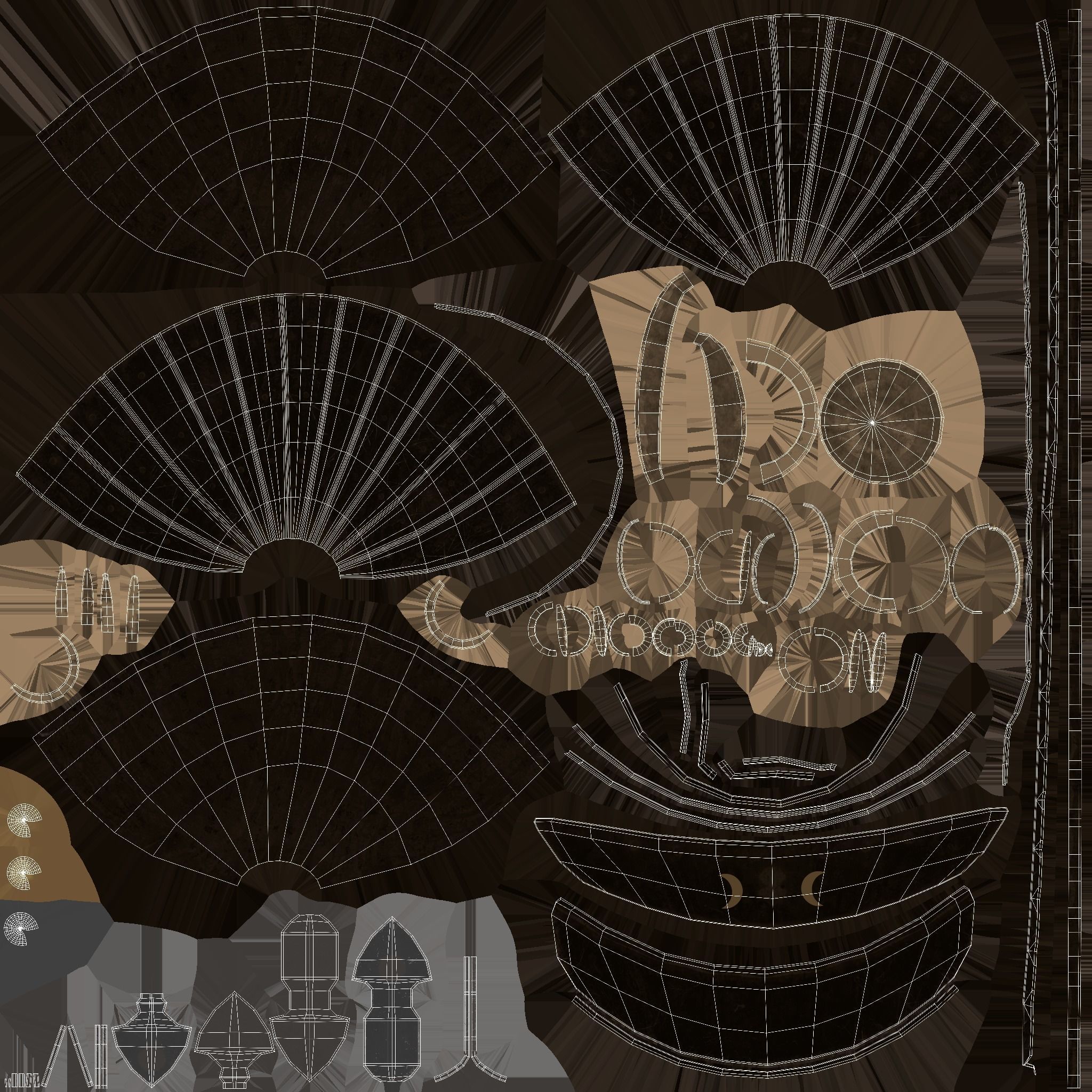 Samurai Helmet 3D model_17