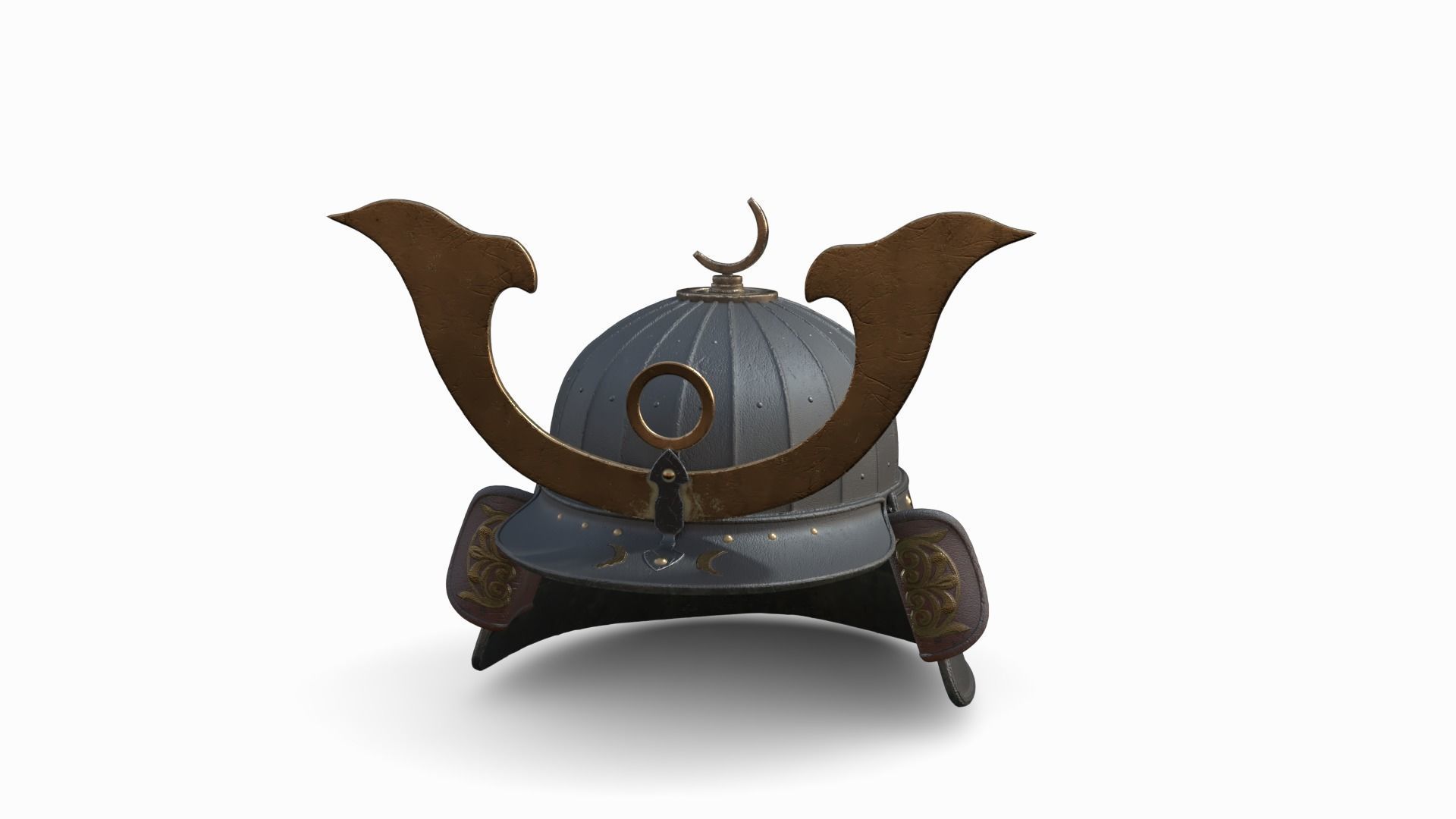 Samurai Helmet 3D model_5