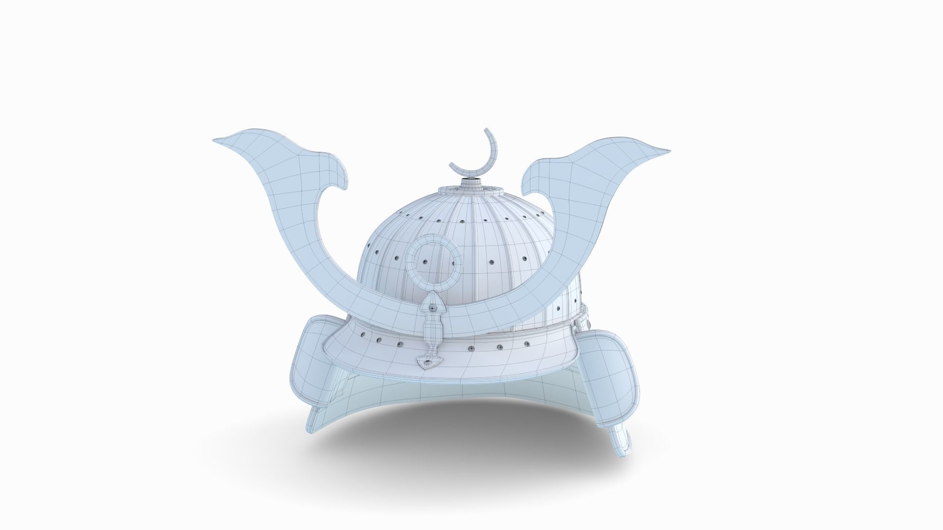 Samurai Helmet 3D model_12