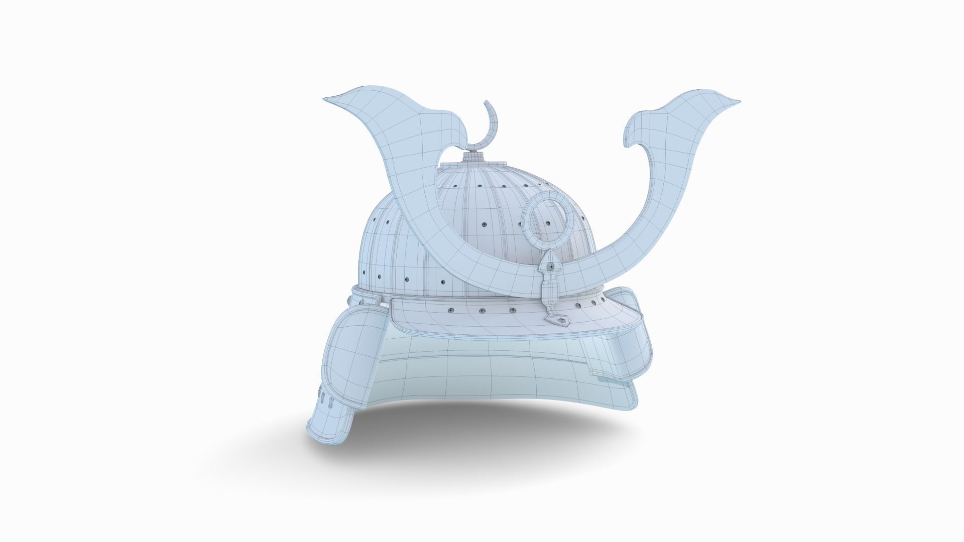 Samurai Helmet 3D model_9