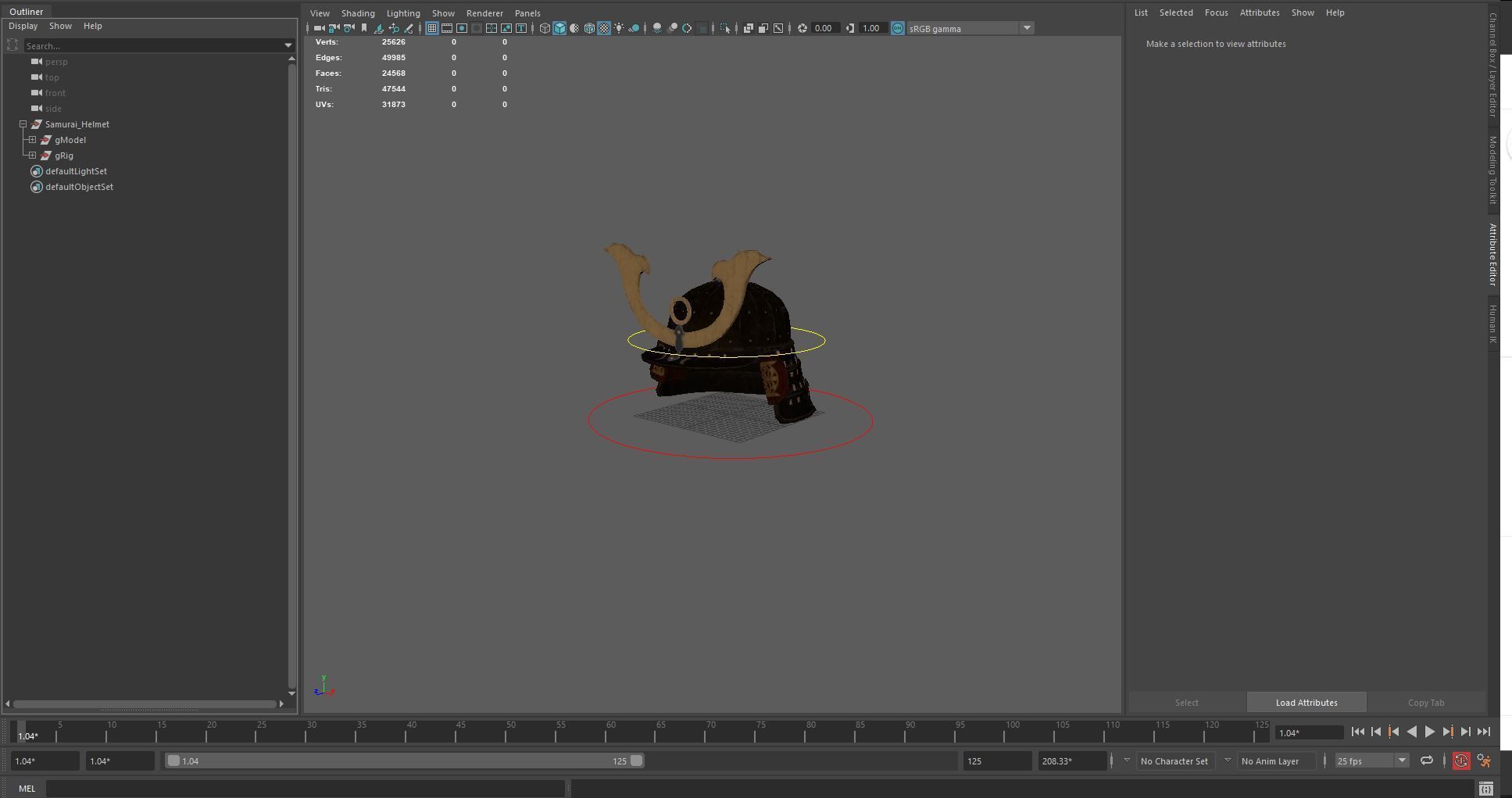 Samurai Helmet 3D model_19