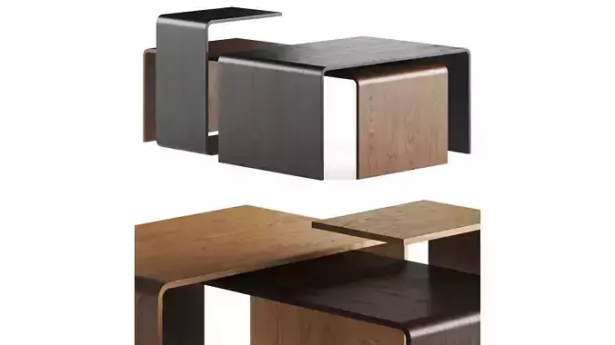 Gravelli Trio Wooden Coffee Tables