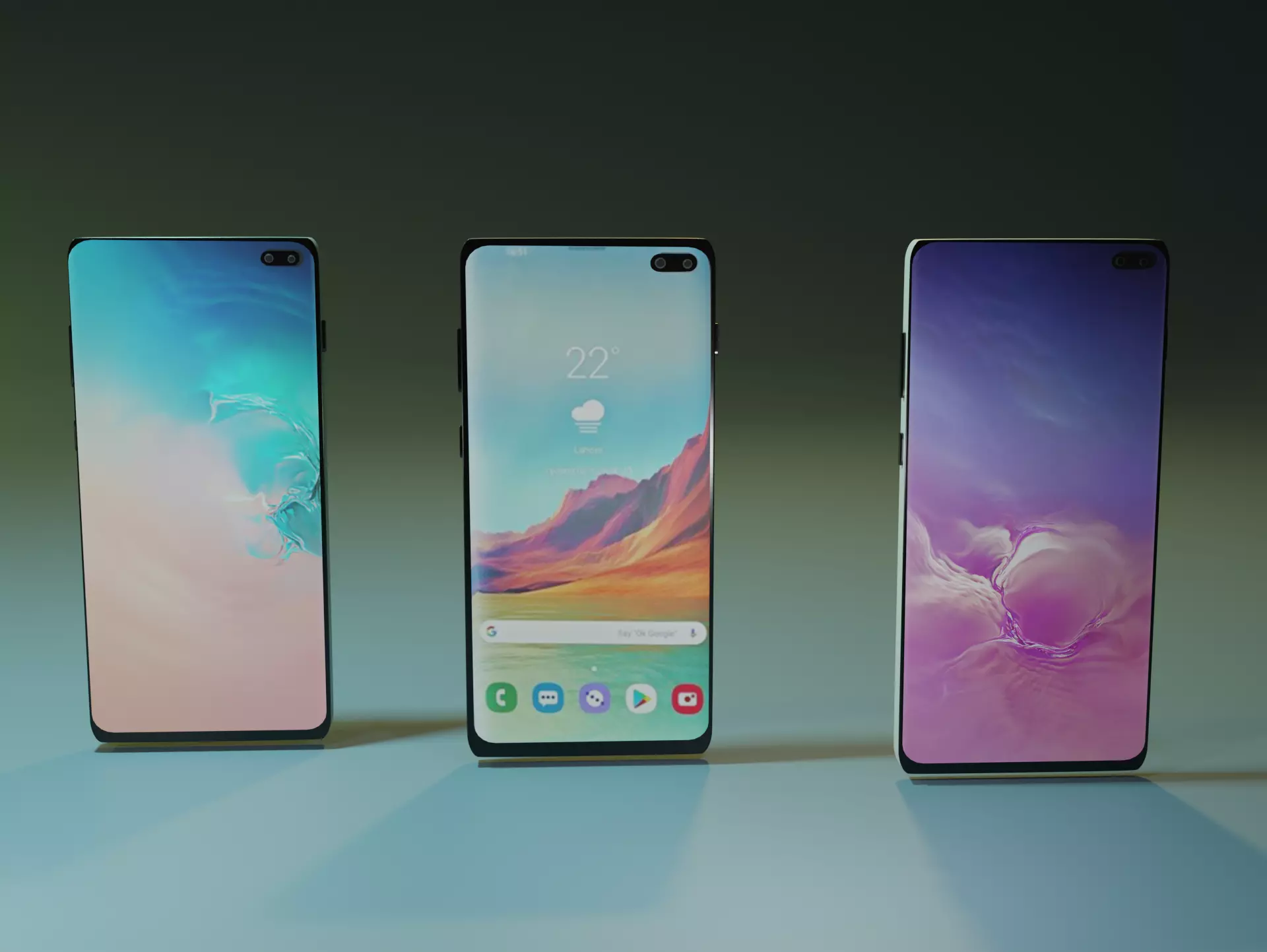 Samsung s10 plus all official colors Free 3D model_0