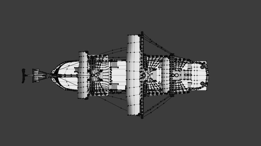 Old Ship Low-poly 3D model_3