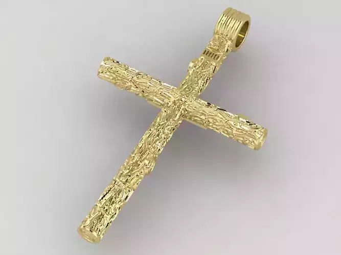 gold cross necklace 3D print model