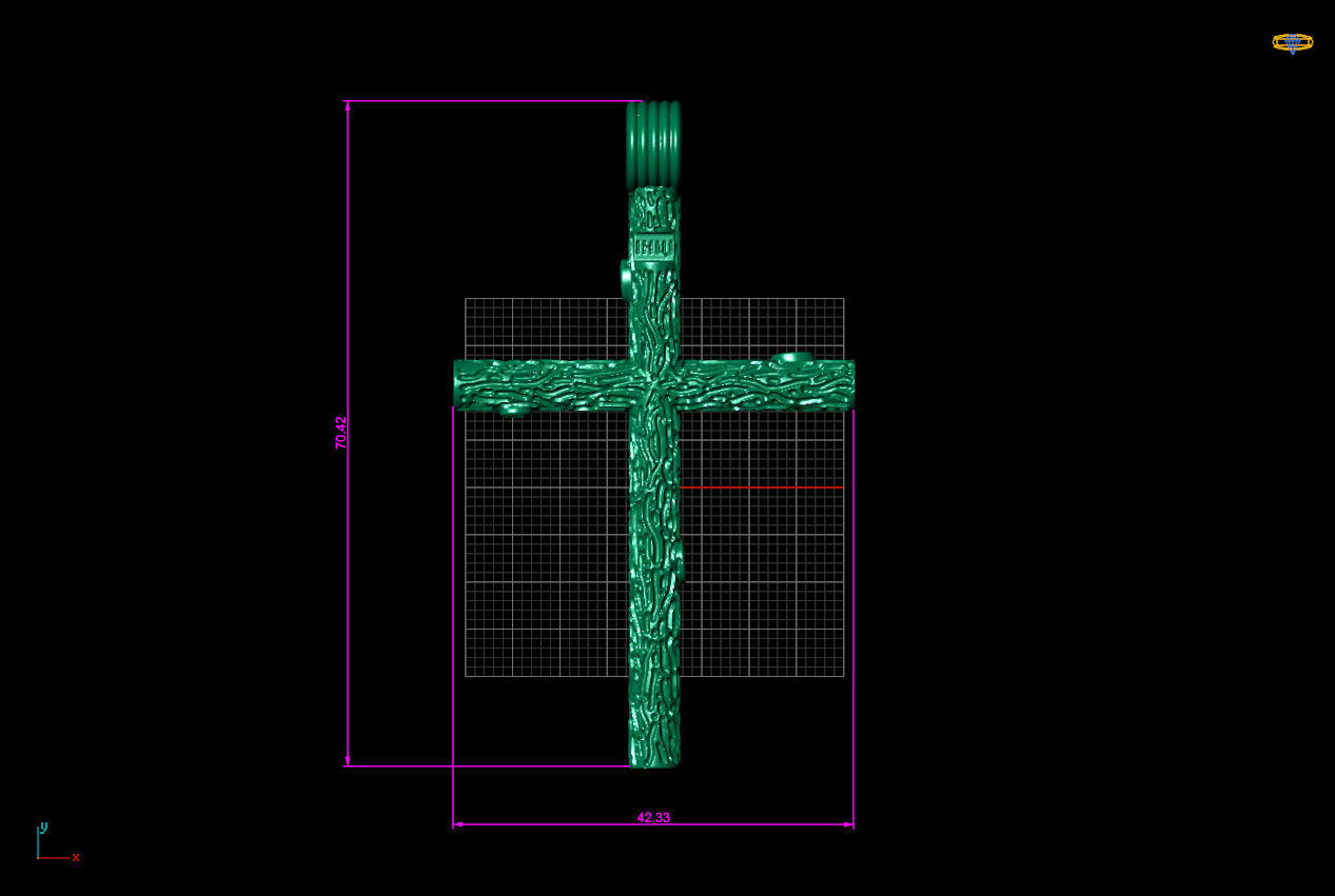 gold cross necklace 3D print model_2