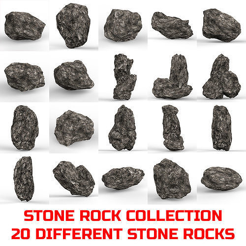 Rocks Stone Collection Low-poly 3D model