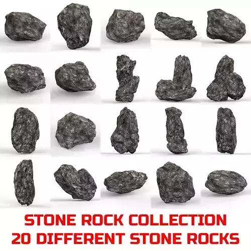 Rocks Stone Collection Low-poly 3D model