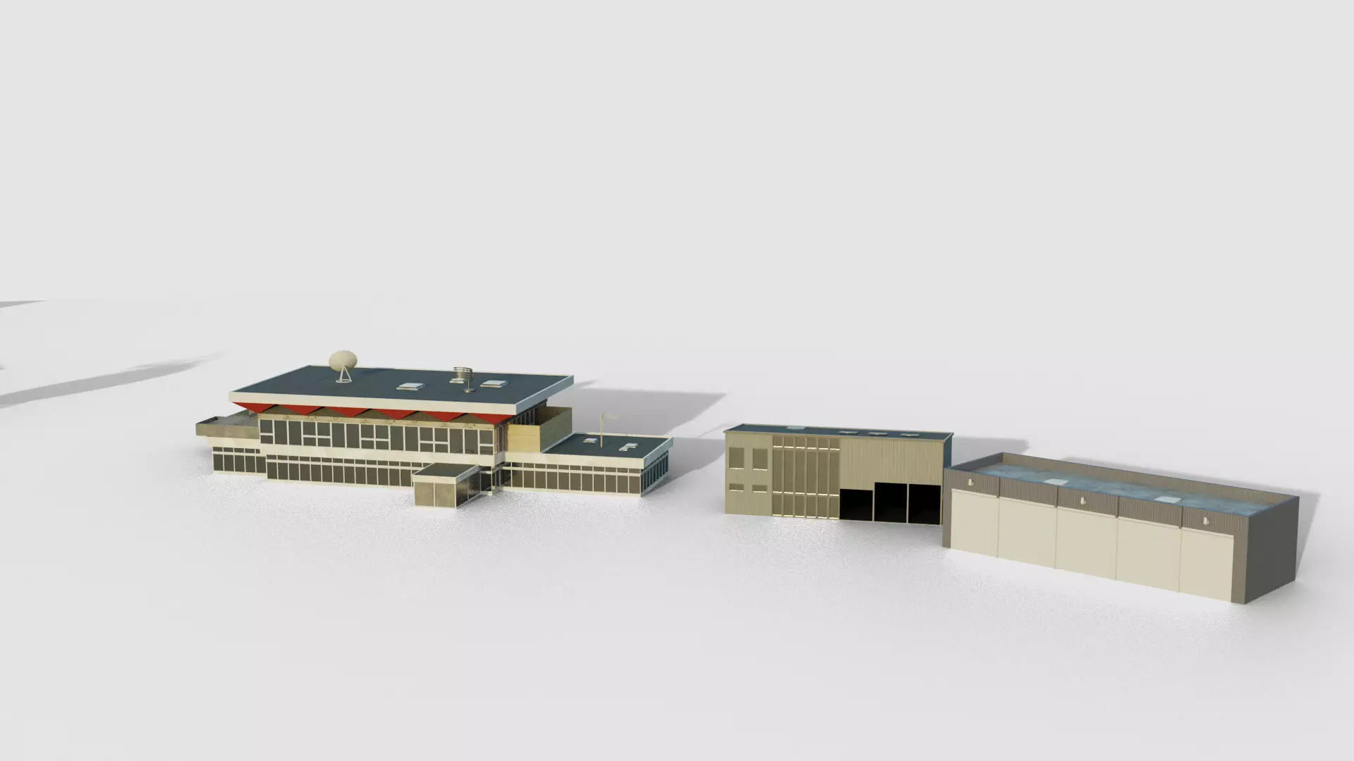 Airport Terminal de Deauville Normandie Low-poly 3D model