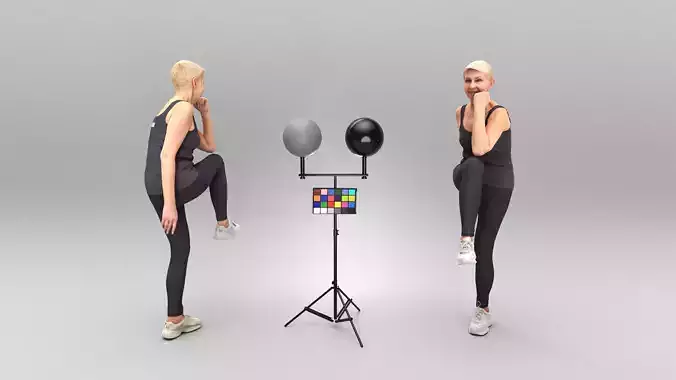 Woman doing fitness exercise 328 Low-poly 3D model