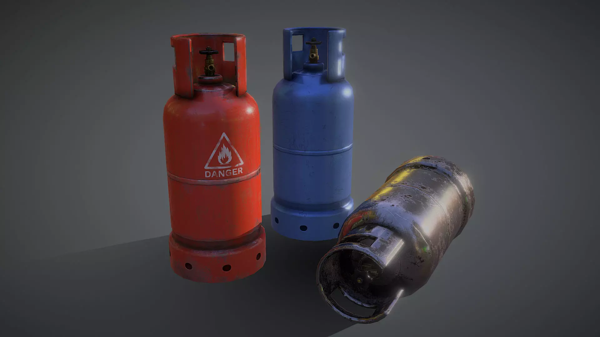 Propane Tank Low-poly 3D model_0