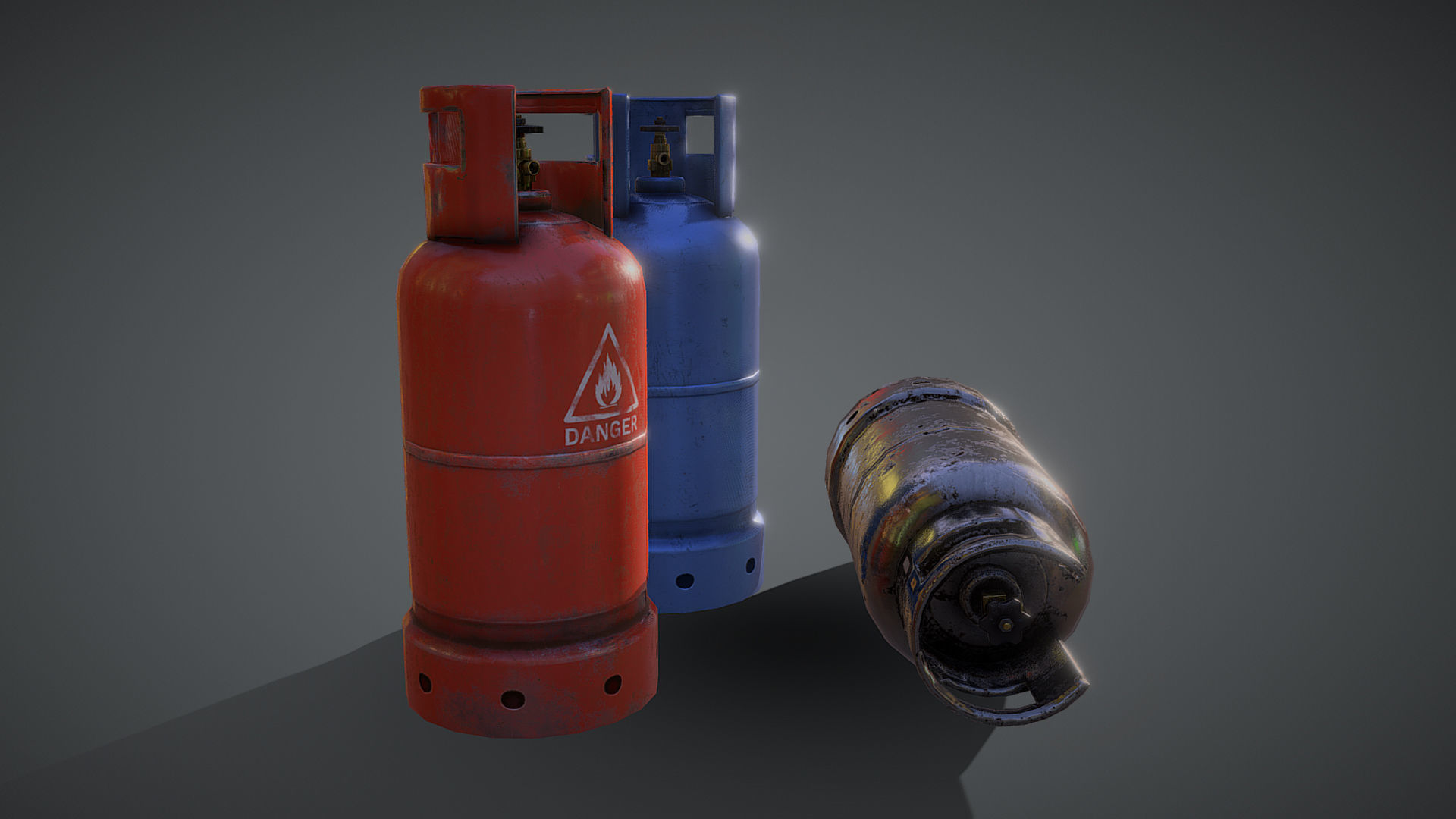 Propane Tank Low-poly 3D model_1
