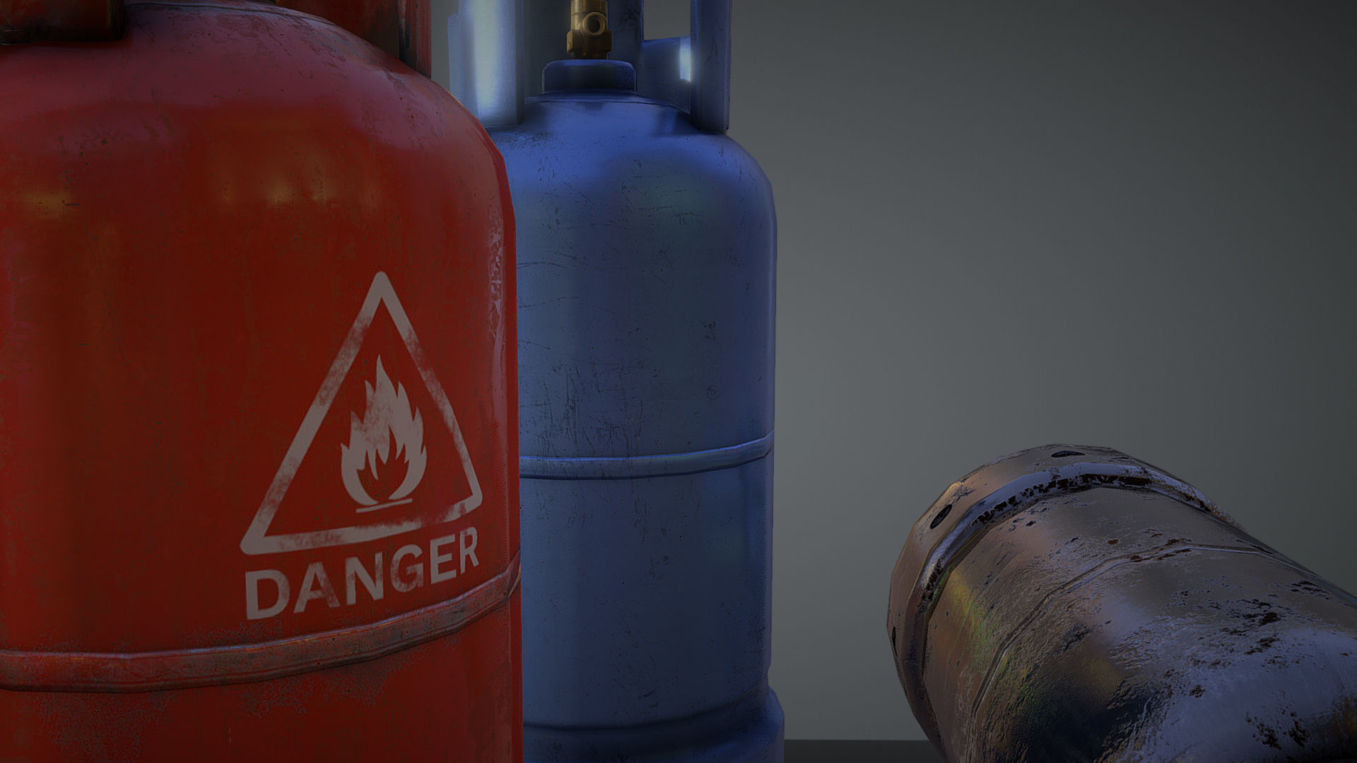 Propane Tank Low-poly 3D model_3