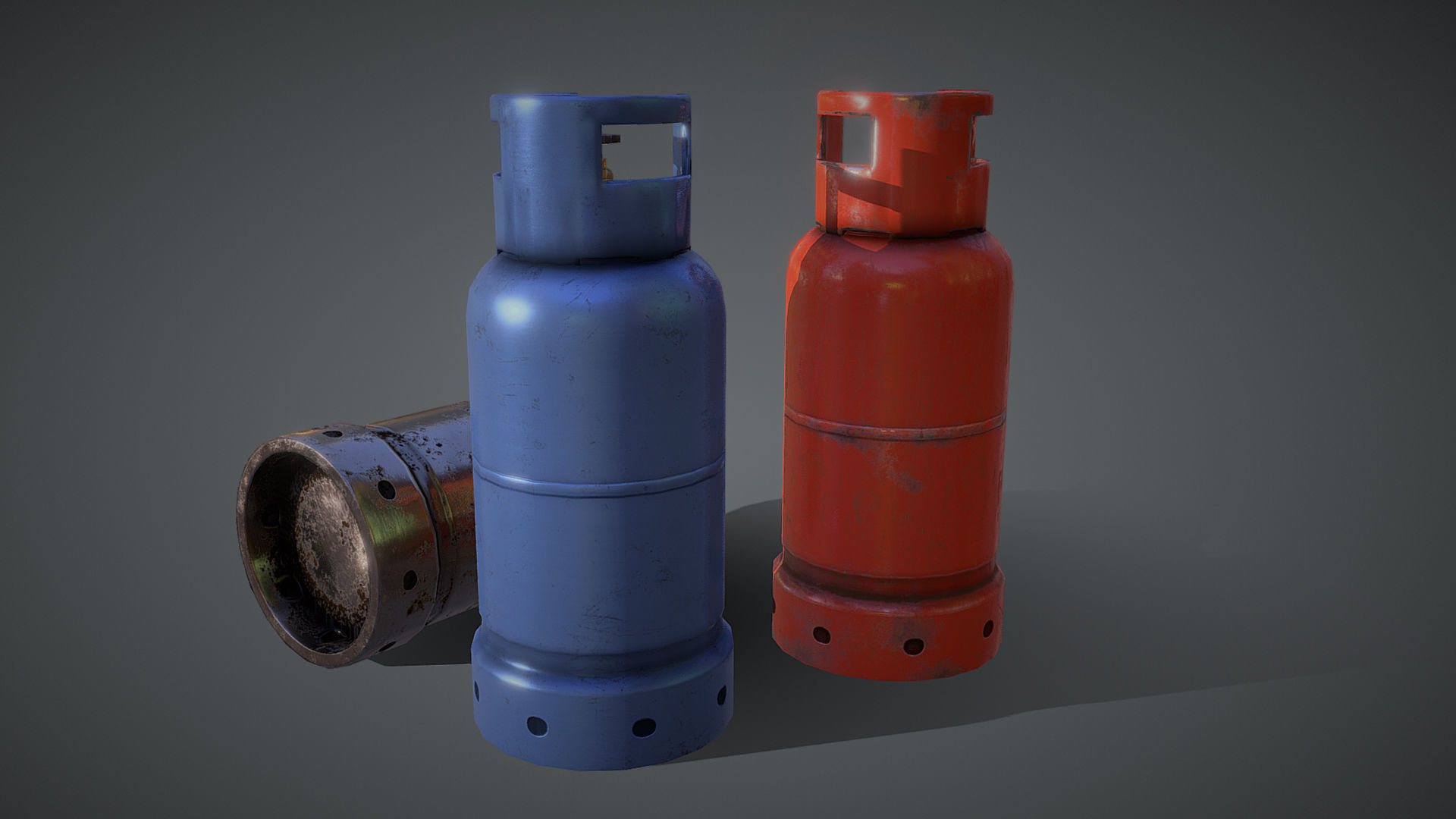 Propane Tank Low-poly 3D model_2