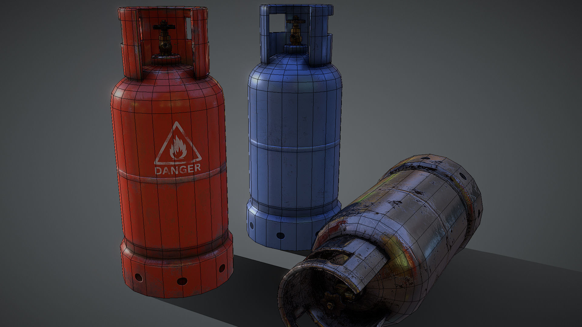 Propane Tank Low-poly 3D model_6