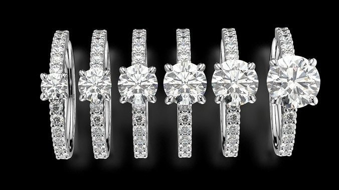 wedding diamond solitaire ring 3D print model