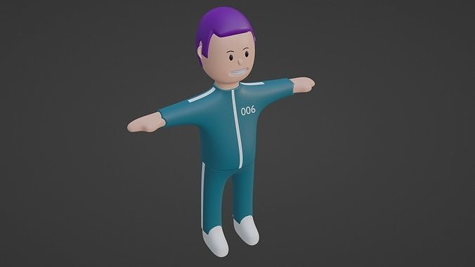 Squid Game Character - Number Six Low-poly 3D model
