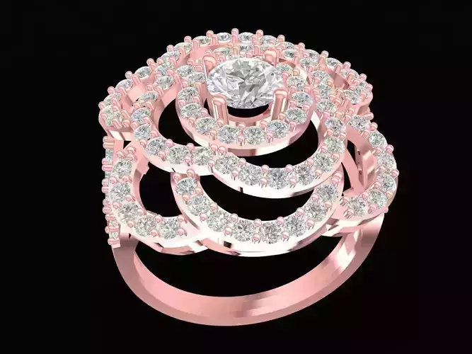 asian diamond rose ring 3173