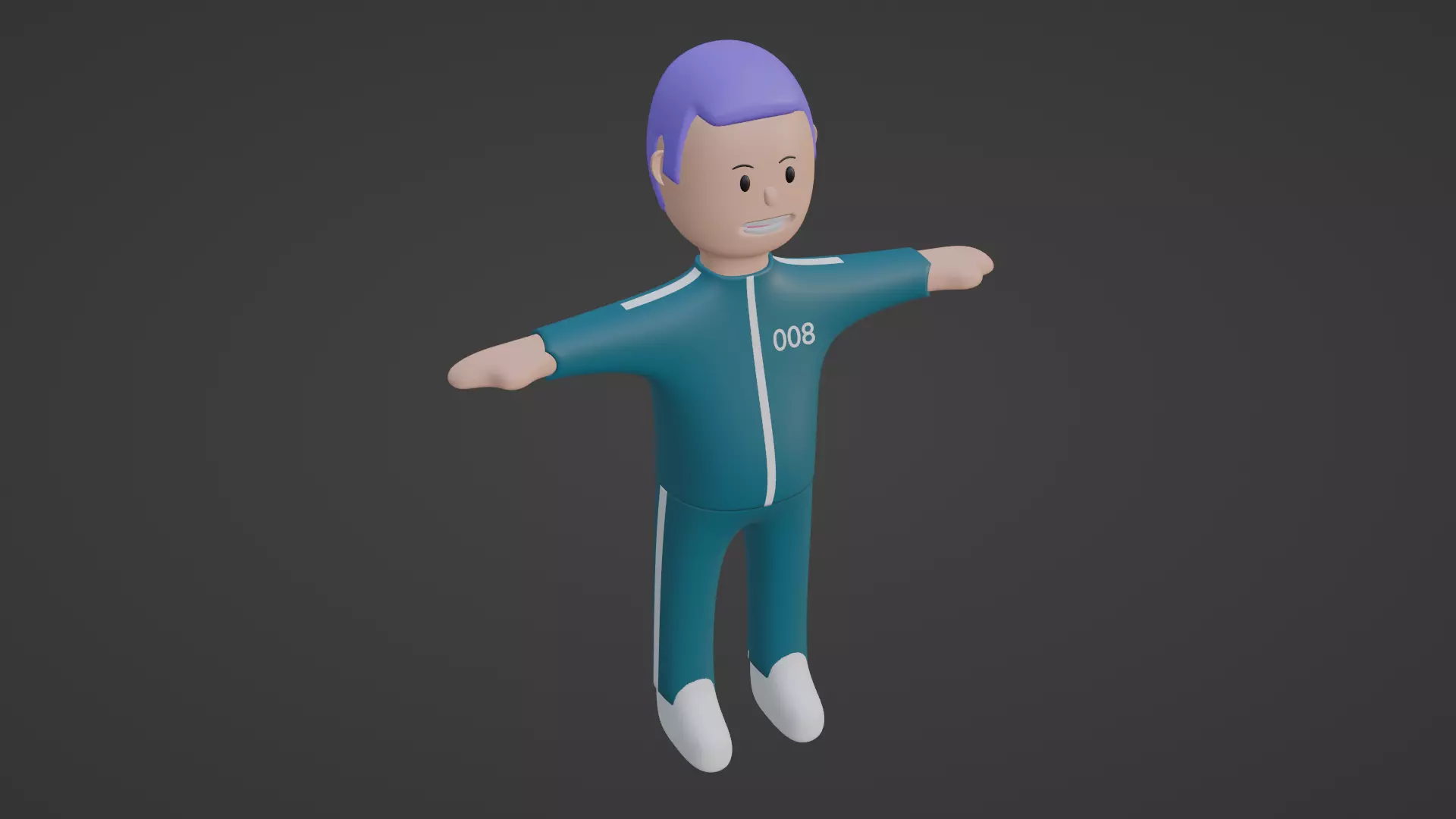 Squid Game Character - Number Eight Low-poly 3D model