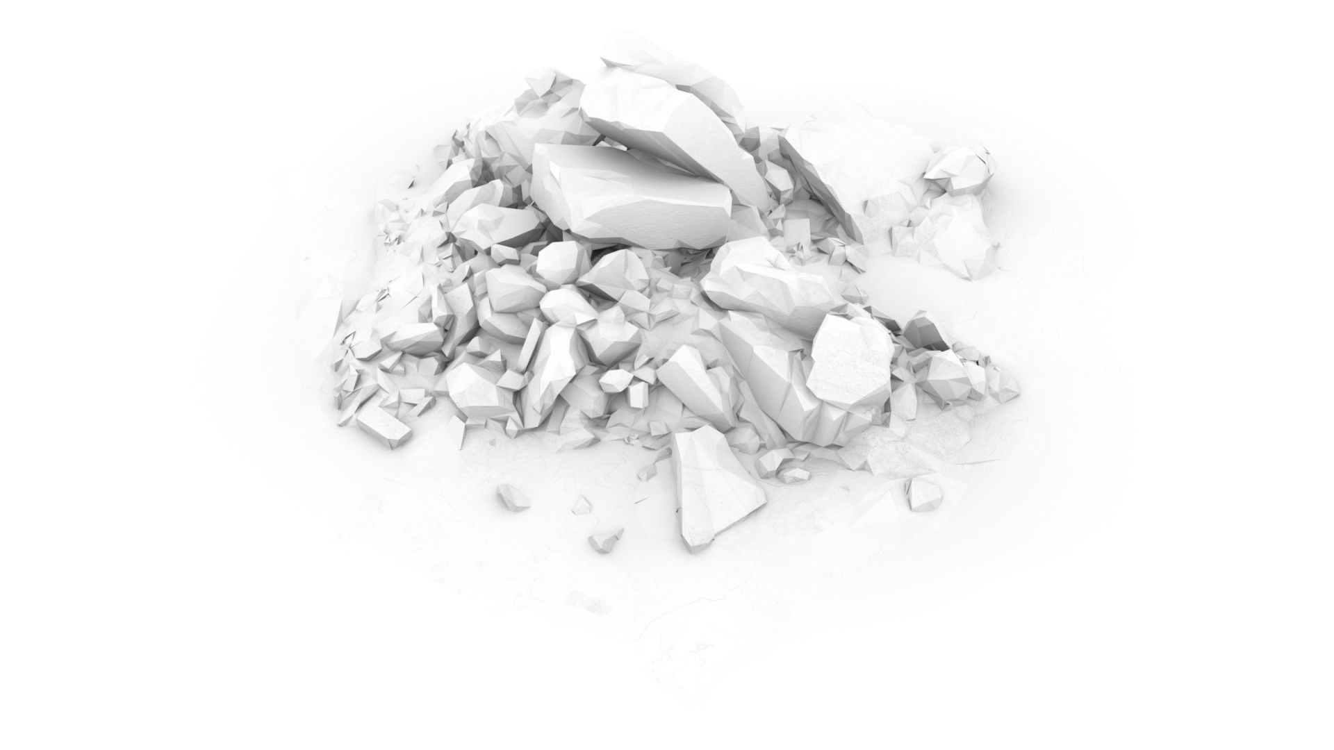 Ruin Debris Kit Rubble gravel pile 3D model_1