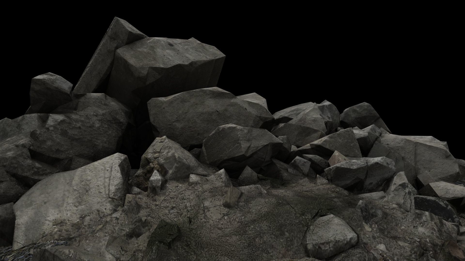 Ruin Debris Kit Rubble gravel pile 3D model_3