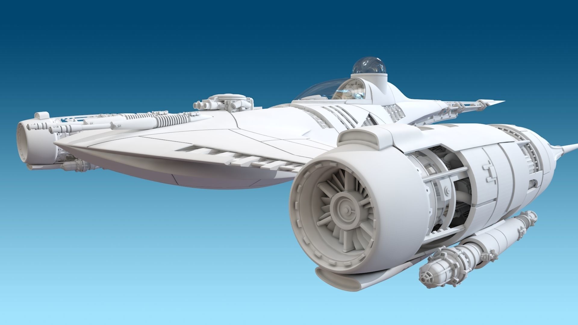 Star Wars Mandolarian N1 Hot Rod Naboo fighter  3D print model_5