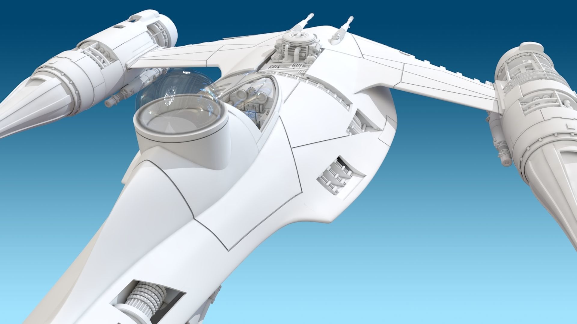 Star Wars Mandolarian N1 Hot Rod Naboo fighter  3D print model_4