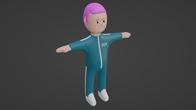 Squid Game Character - Number Nine Low-poly 3D model