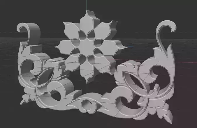 STL MODEL 4 ornate ornament