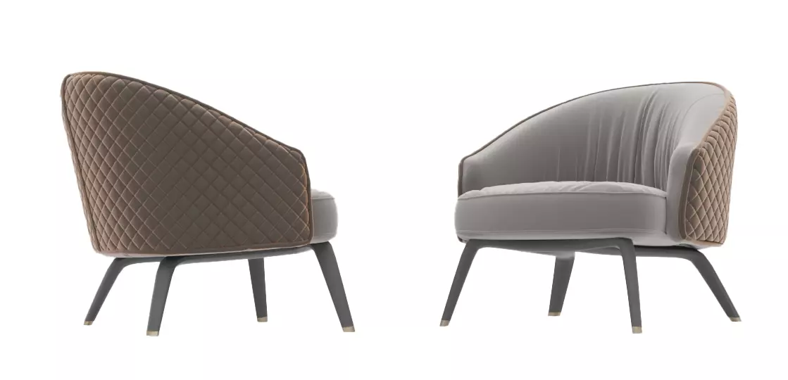 Chair model pair of lounge chairs Low-poly 3D model_0