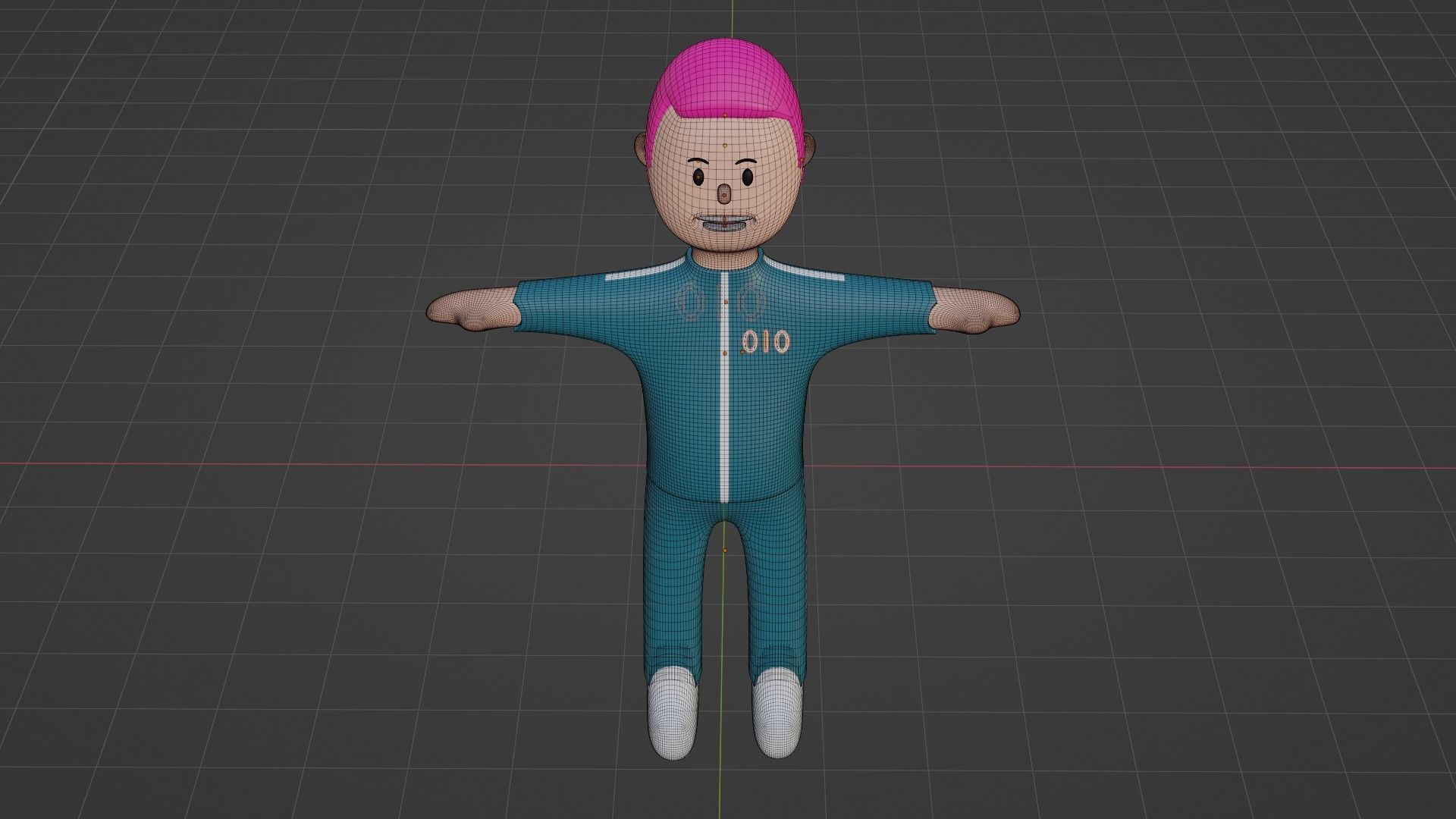 Squid Game Character - Number Ten Low-poly 3D model_7