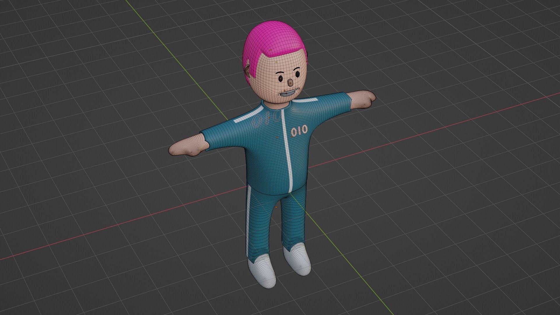 Squid Game Character - Number Ten Low-poly 3D model_6