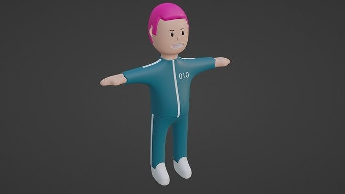 Squid Game Character - Number Ten Low-poly 3D model